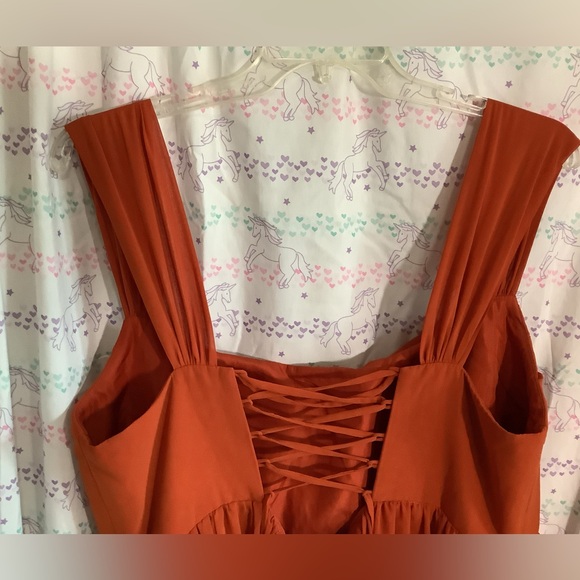 NWT Elegant A-Line Corset Chiffon Dress sz 20 Paprika floor length - Picture 7 of 12